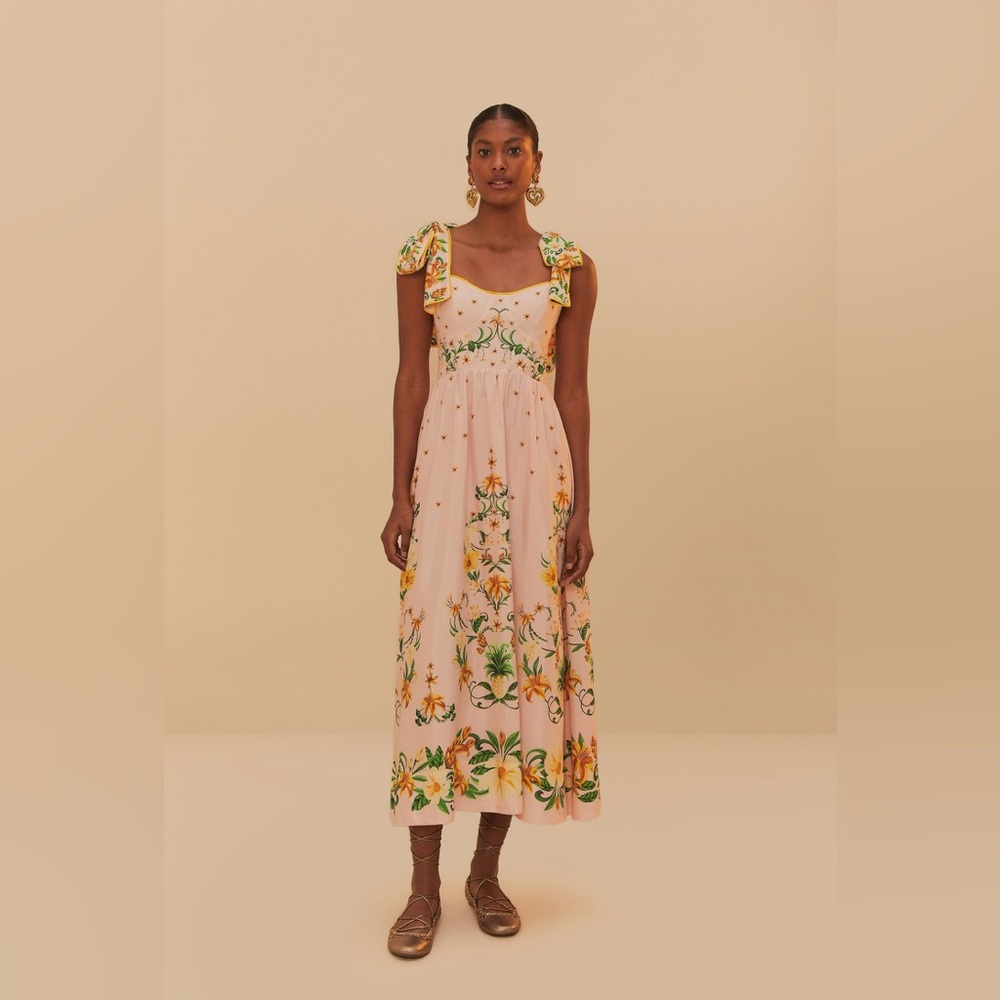 FARM Rio Pink and Yellow Floral Maxi Dress, size S - Picture 2 of 12